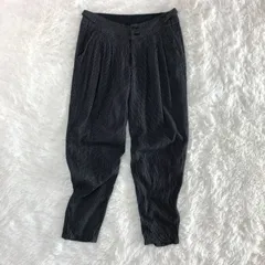 io comme io 日本製 ピンストライプ テーパードパンツ／ M相当 ブラック サンプル品 レディース イオコムイオ