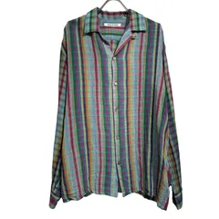 SEVEN BY SEVEN (セブンバイセブン) OPEN COLLAR SHEER SH L/S Handwoven Madras check ブルー Lのサムネイル