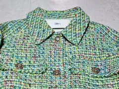 DEWL マルチグリーン ゴールドボタン カラーツイードジャケット ポール1300