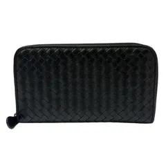 BOTTEGA VENETA ボッテガヴェネタ イントレチャート ラウンドファスナー 311263 ブラック 本革 レザー 長財布 ユニセックス 【中古】 22512R69