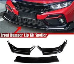 シビックハッチバック & Si FK7 FK8 2016-2020 用 フロント＆リアバンパースポイラー ディフューザー ガードライト付き 5点セット