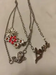 M13　スウォッチ　swatch　アクセサリー　ネックレス　３連　ラインストーン　花　ロゴ　シルバーのサムネイル