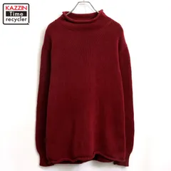 90s vintage J.CREW 無地 ロールネック コットン ニットセーター メンズ 表記Mサイズ