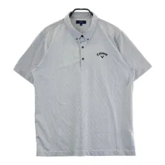 サイズ：3L CALLAWAY キャロウェイ  半袖ポロシャツ ボタンダウン ストライプ柄 グレー系 [240101641195] ゴルフウェア メンズ ストスト