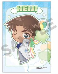 【新品】バッジ・ビンズ 服部平次 グリッターアート缶バッジ バルーン ミニキャラ 「名探偵コナン」