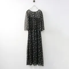 【値下げ】美品 ハグオーワー クロスアンドクロス HUG O WaR Cloth&Cross フラワードットプリントワンピース/ブラック シアー【2400014201901】