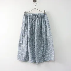 2022SS マーブルシュッド marble スモールフラワープリント フレア スカート /ブルー ボトムス ギャザー【2400014201178】