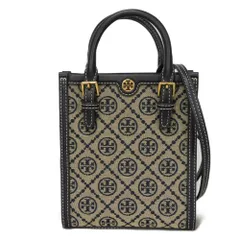 Tory Burch トリーバーチ Tモノグラム ミニ トート 総柄 ポシェット 2WAY ショルダーバッグ 未使用 ダブルT ロゴ ジャガード トリーネイビー トートバッグ 87146