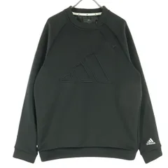 美品 adidas アディダス ロゴマーク 長袖 スウェット L ブラック メンズ 古着