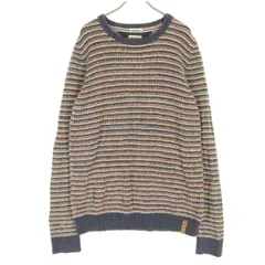 HILFIGER DENIM ヒルフィガーデニム マルチカラー ボーダー 長袖 セーター S オレンジ メンズ 古着のサムネイル