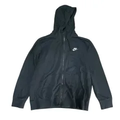 ◆Nike ナイキ ブラック ジップアップパーカー メンズ ブラック スウェット ワンポイント トップス XLサイズ 中古品◆ Q2993NW