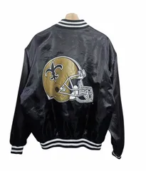 80s-90s USA製 Swingster スウィングスター NFL New Orleans Saints ニューオーリンズ・セインツ サテンジャケット 両面プリントのサムネイル