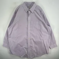 古着 ブルックスブラザーズ Brooks Brothers 長袖シャツ カラーステイ 胸ポケ 346 XL  パープル系 無地 メンズ