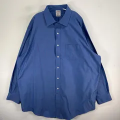 古着 ブルックスブラザーズ Brooks Brothers 長袖シャツ MADISON カラーステイ XL  ブルー系 無地 メンズ