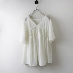 美品 2025SS サマンサモスモス Samansa Mos2 SM2 2WAYシャーリングチュニック F ホワイト┃ナチュラル トップス ブラウス【2400014833911】