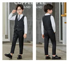 キッズスーツ 男の子 スーツセット 子供服 フォーマル 入学式 卒園式 卒業式 七五三 発表会 入園式 結婚式 パンツ ベスト ネクタイ