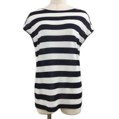 アーバンリサーチ ドアーズ URBAN RESEARCH DOORS カットソー プルオーバー ラウンドネック ボーダー 薄手 フレンチスリーブ One 紺 白 ネイビーホワイト