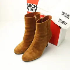 定価11.3万 ミッシェルビビアン MICHEL VIVIEN スウェード ショートブーツ 36■キャメル シューズ ヒール  【2400014631562】のサムネイル