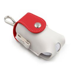 AZNABLE Golf Ball Case, Holds 2 Balls, Portable Golf Accessory, with Carabiner, Compact, Lightweight (Red) [Red]