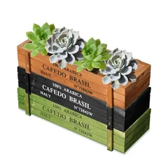 【新品】 DIFEIUKI 多肉植物 木箱 3色3個セット 長方形 プランター 寄せ植え 箱 レトロ ウッドボックス 肉植物/観葉植物/サボテン対応 アンティーク木箱 屋内 屋外客間 花栽培適用 農家風 フラワーポット 0