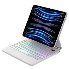 【2025新型対応】iPad Air 13インチ（M3 2025 / M2 2024）& iPad Pro 12.9 マジックキーボード タッチパッド搭載 ケース付き 磁気吸着式 日本語配列 Bluetooth接続 バックライト付き 自動スリープ 多角度★tm