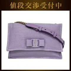 サルヴァトーレ フェラガモ チェーンショルダー バッグ パープル ヴァラ