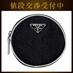 プラダ ポーチ ブルー BIANCO 1M0929 美品 デニム レザー 中古