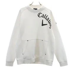 Callaway キャロウェイ 長袖 モックネック トレーナー L ホワイト プルオーバー ゴルフ メンズ 古着