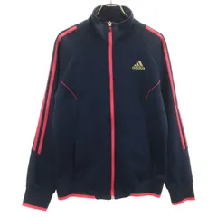adidas アディダス トラックジャケット L ネイビー ジャージ レディース 古着