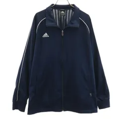 adidas アディダス ストライプ柄 トラックジャケット O ネイビー ジャージ メンズ 古着