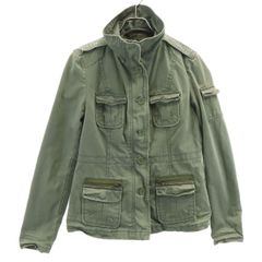Hollister ミリタリージャケット Mサイズ オリーブグリーン - メルカリ