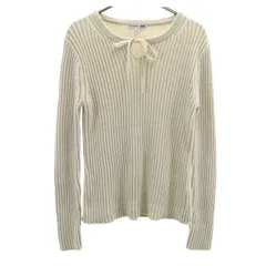 UNIQLO ユニクロ JW ANDERSON ジェイダブリューアンダーソン コラボ 長袖 リブ タイネック セーター M アイボリー ニット レディース 古着