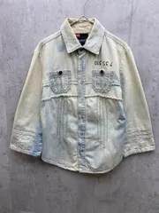 DIESEL ディーゼル ハードウォッシュド加工 フリンジ 長袖 デニム シャツ sizeS/青  ■◇レディース