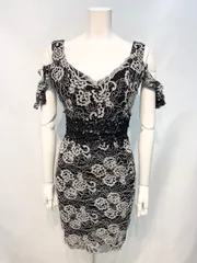 2392 Love Rich ラブリッチ　キャバクラ　ドレス　総レース　タイト　ミニ　フリル　　フラワー　キャバドレス