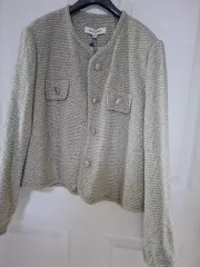 NICE CLAUP ツイード ジャケット アイボリー 66-新品