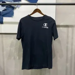 (95) Champion カジュアル ストリート バックプリント ブラック 半袖 Tシャツ