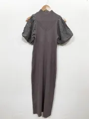 ＭＥＲＣＵＲＹＤＵＯ マーキュリーデュオ ニット ロングワンピース 異素材 ドッキング ワンピース sizeF/モカ ■■レディース