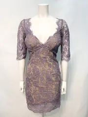 2398 JEWELS ジュエルズ　キャバクラ　ドレス　総レース　タイト　ミニ　フラワー刺繍　キャバドレス　S