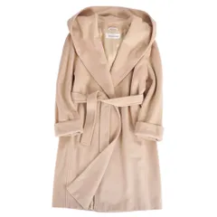 極美品 マックスマーラ Max Mara コート 白タグ フード付き ロングコー