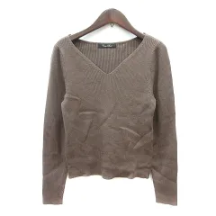 ココディール COCO DEAL ニット カットソー Vネック 長袖 リブ 2 M 茶 ブラウン /MN