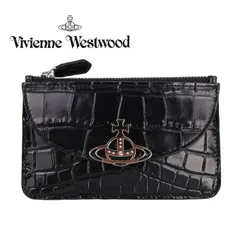 ヴィヴィアンウエストウッド Vivienne Westwood 財布 フラグメントケース クロコ型押し エンボス コインケース カードケース オーブ ブラック 51110053