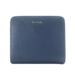 ポールスミス PAUL SMITH 財布 二つ折り 小銭入れ 小型 レザー ネイビー ハート柄 /RI ■OS