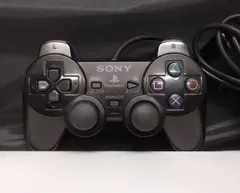T【HY】【ジャンク品】SONY PS2 純正 有線コントローラー DUALSHOCK2 SCPH-10010 振動機能搭載 ブラック アナログ入力 プレイステーション2 純正パッド[ゆうパケット発送、送料無料]