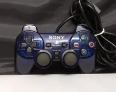 T【HY】【動作品】SONY PS2 純正 有線コントローラー DUALSHOCK2 SCPH-10010 振動機能搭載 クリアブルー アナログ入力 プレイステーション2 純正パッド[ゆうパケット発送、送料無料]