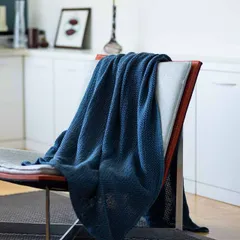 【再入荷】KLIPPAN (クリッパン) | コットンスロー バスケット (navy) | コットンスロー バスケット織りのサムネイル