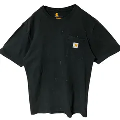 S カーハート ワンポイント ポケT シンプル  ブラック 黒 Tシャツ レディース ユニセックス メンズ 古着 半袖 CHM
