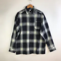 USA製 CalTop オンブレチェック ネルシャツ メンズ M ブラック×ホワイト 3191202603090018