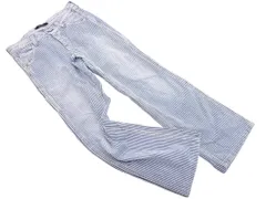 johnbull ジョンブル ボタンフライ ストライプ デニムパンツ sizeS/水色 ■■ レディース