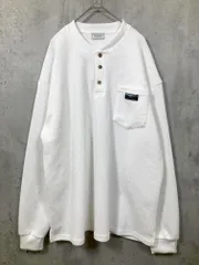 美品 THE CRAFT CREW PRODUCTS ザクラフトクループロダクツ マルチファンクショナル ロゴ刺繍 ビッグシルエットヘンリーネック ワッフル長袖 Tシャツ sizeL/白 ■■ メンズ