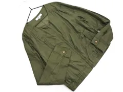 NATURAL BEAUTY BASIC ナチュラルビューティーベーシック ノーカラー ブルゾン ジャケット sizeS/カーキ ■◇ レディース